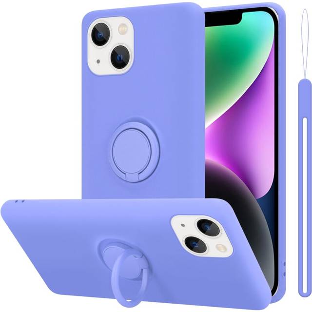 (LIQUID LIGHT PURPLE) Cadorabo Case for Apple iPhone 14 PLUS Cover Protection TPU Silicone Gel Back Case Fokus Ring