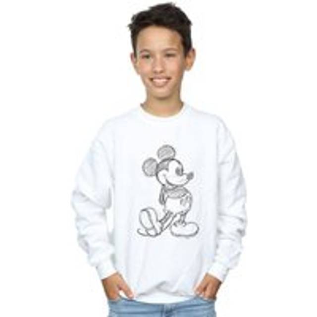 (12-13 Years, White) Disney Boys Mickey Mouse Sketch Kick Sweatshirt