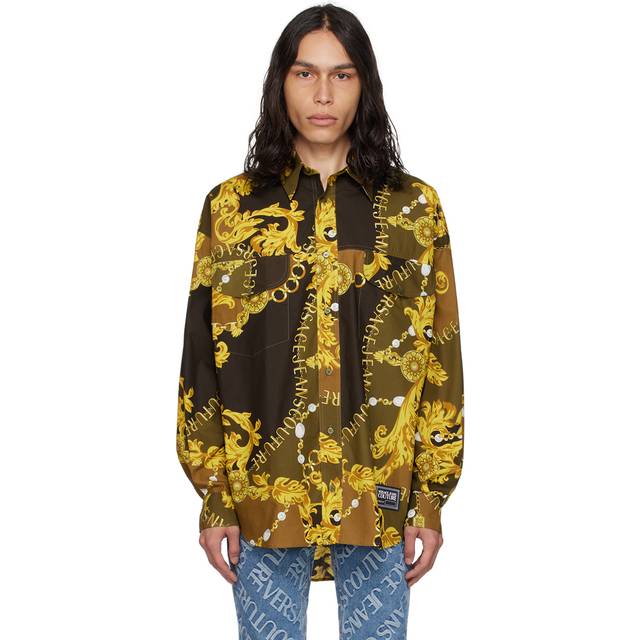 Versace Jeans Couture Khaki Chain Couture Shirt - EG70 DRK OLIVE + KHA - IT 50