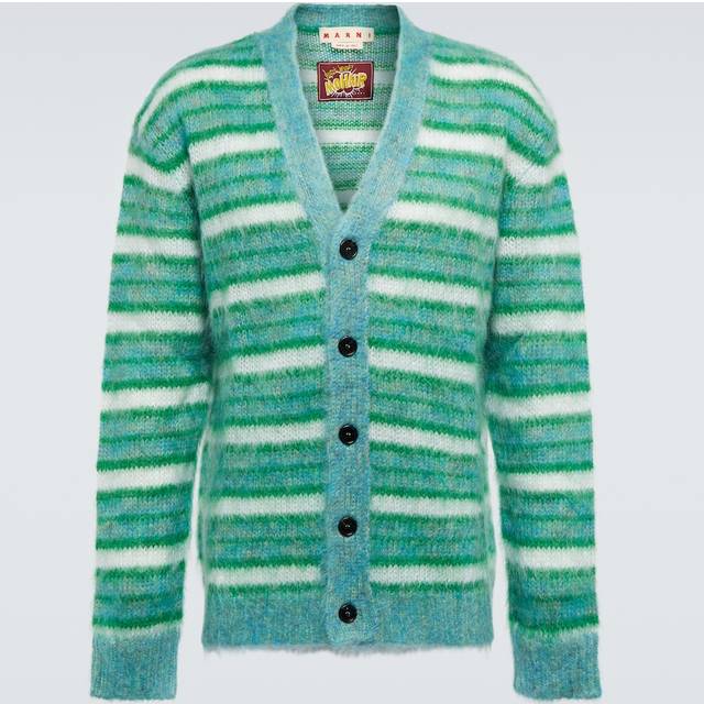 Marni Blue Striped Cardigan - RGB38 TURQUOISE - IT 54