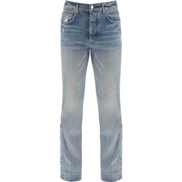 Amiri Stack Kick Flare Leg Clay Indigo Blue Jeans - W32 L32 / 32L