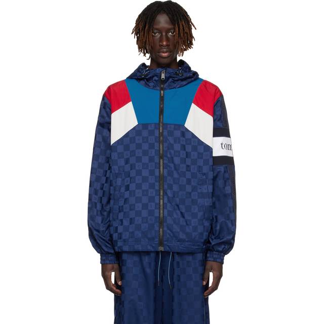 Tommy Jeans Navy Checkerboard Track Jacket - Stateside Navy - S