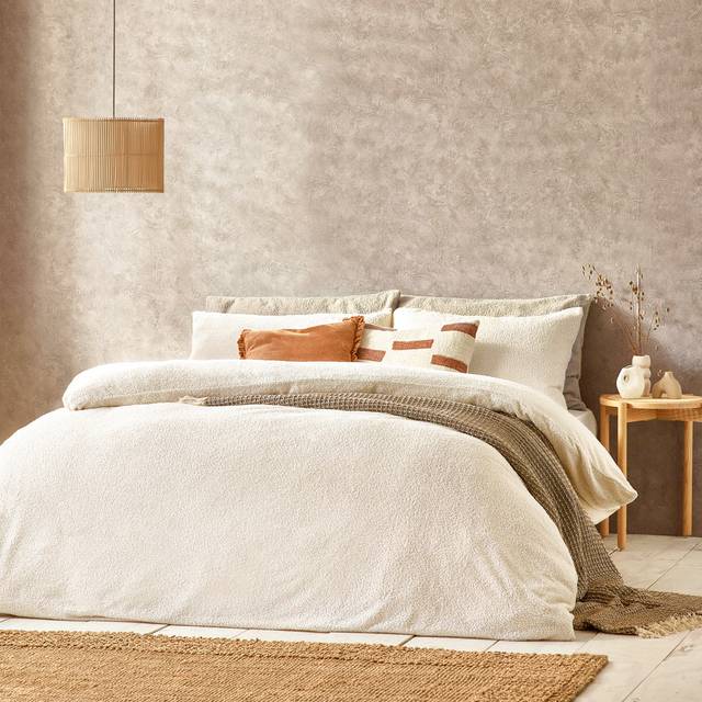 Yard Single Ecru Boucle Fleece Duvet Set - Yard Living - Cream