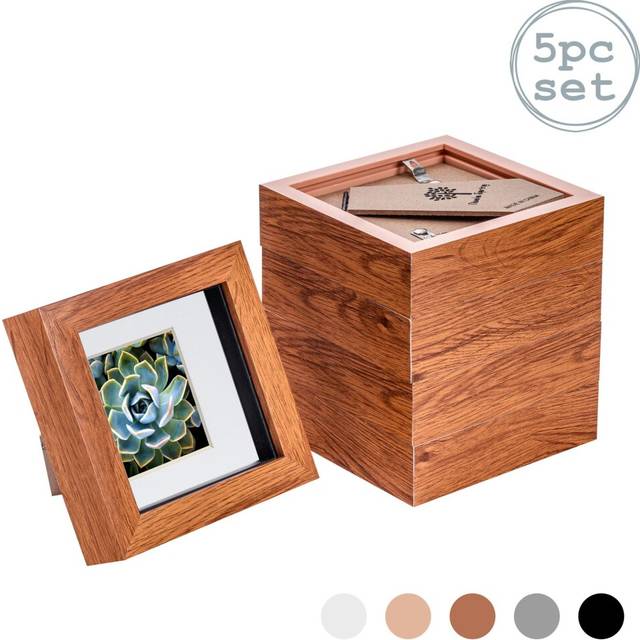 4 x 4 3d box frame photo picture deep display shadow with 2 x 2 mount