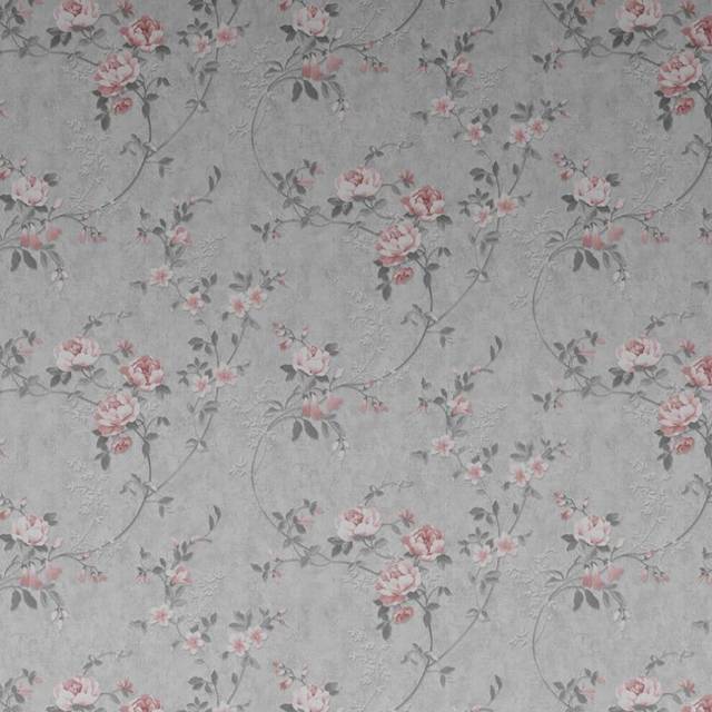 Darcy James Bettany Floral Pink & Grey Wallpaper 10m x 53cm, Pink