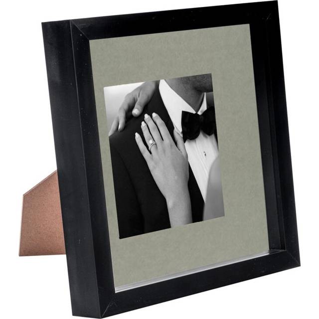 8" x 8" Black 3D Box Photo Frame - with 4" x 4" Mount - Grey Mount