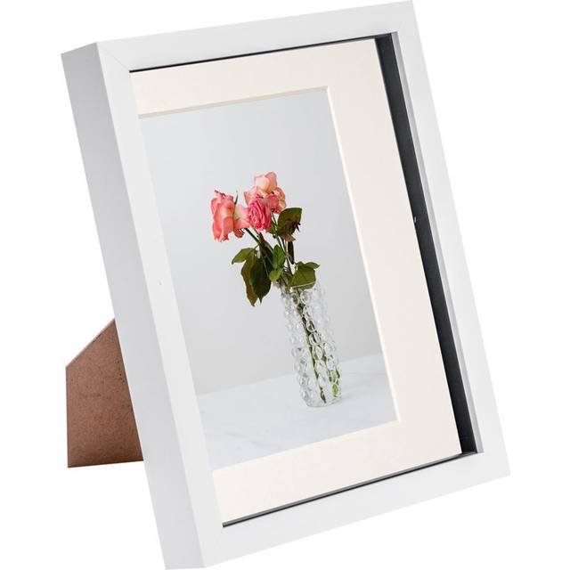 8" x 10" White 3D Box Photo Frame - with 5" x 7" Mount - Ivory Mount