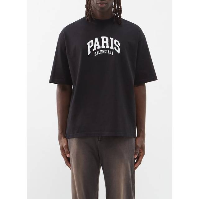 Balenciaga Cities Paris T-Shirt Medium Fit - Black - Men's - - Cotton