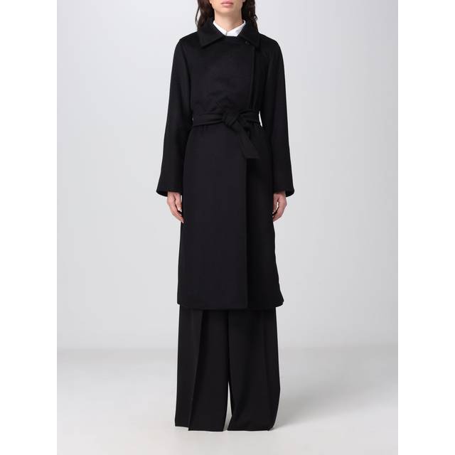 Manuela Icon Wrap Coat - Black - Representing the epitome of Italian luxury and craftsmanship, Max Mara calls to mind elegance in the creation of its designs. It's renowned for its sophisticated approach to wardrobe classics and embodies femininity through its signature silhouettes.