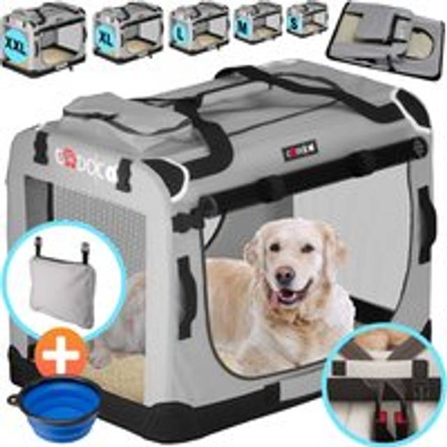 Dog Carrier Fabric Grey XXXL 101x70x70cm