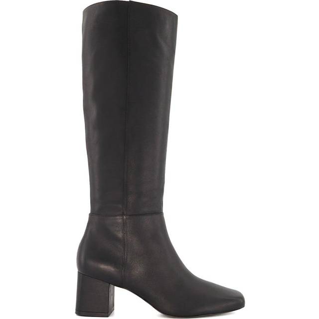 Dune London Signature Block-heeled Leather Knee-high Boots - Black, Black, Size 8, Women