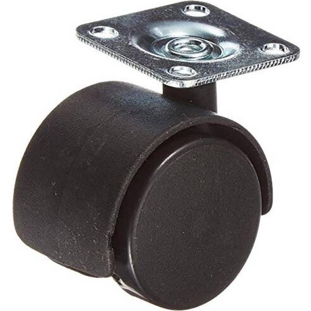 Merriway BH01564 (4 Pcs) Twin Plate Fix Nylon Wheel Castors Casters, 40mm (1.1/2 inch), Load Bearing 25Kg - Pack of 4 Pieces