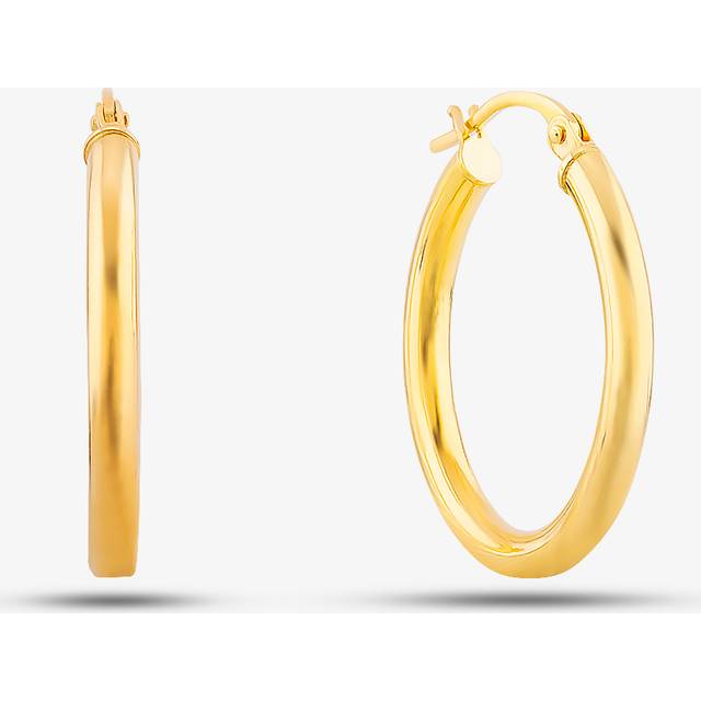 9ct Yellow Gold Oval Creole Earrings UER068Y