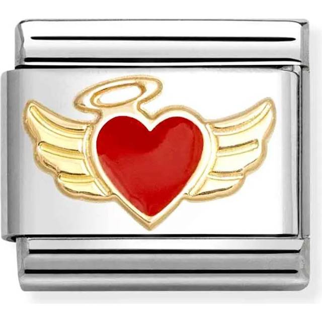 Nomination Classic Gold and Red Enamel Angel Heart Love &amp; Hearts C