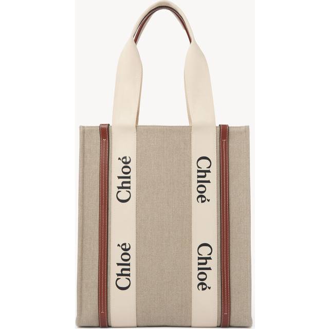 Chloe Woody Canvas Tote Bag - Pink (Size H16 x W13 x D4)