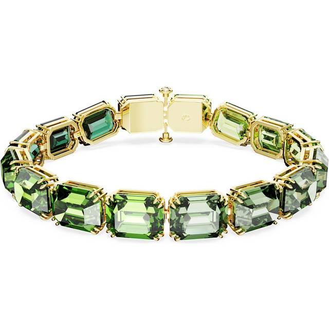 Millenia bracelet, Octagon cut, Colour gradient, Green, Gold-tone plated - OS