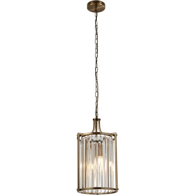 Searchlight 8092-2AB Victoria 2 Light Pendant Antique Brass Metal Clea