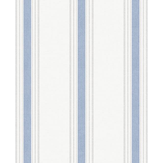 Laughlin Stripes Fabric Effect Design 10.05M X 53Cm Matte Wallpaper Roll - Cream (10.05cm L X 53cm W)