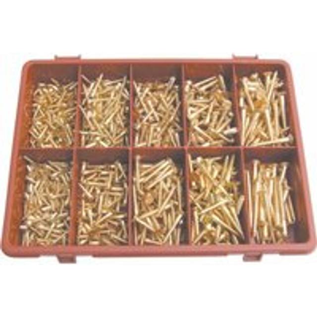 Qualfast Slotted Countersunk Wood Screw Kit Brass