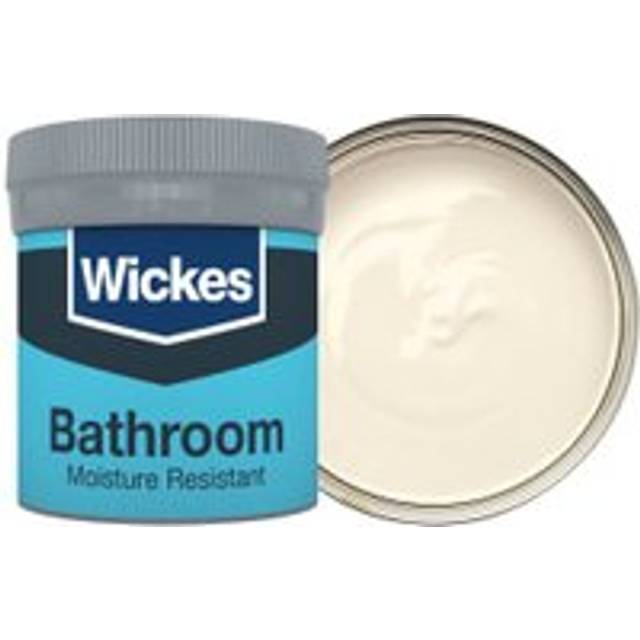 Wickes Bathroom Soft Sheen Emulsion Paint Tester Pot - Ivory No.400 - 50ml
