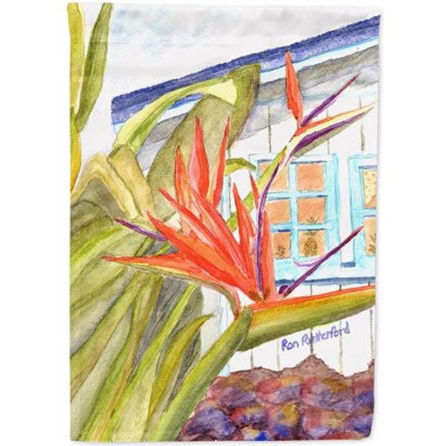 Caroline's Treasures RDR2005CHF Flower Bird of Paradise Flag Canvas  Large  Multicolor