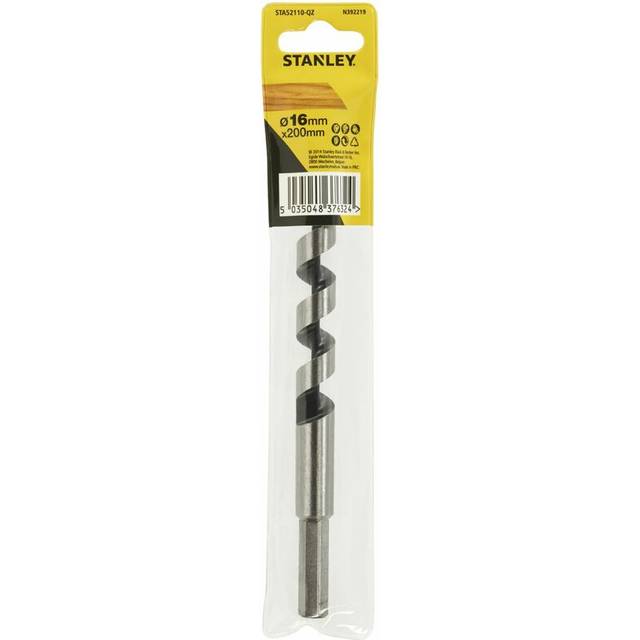 Stanley Auger Wood Drill Bit 16mm 200mm Pack of 1