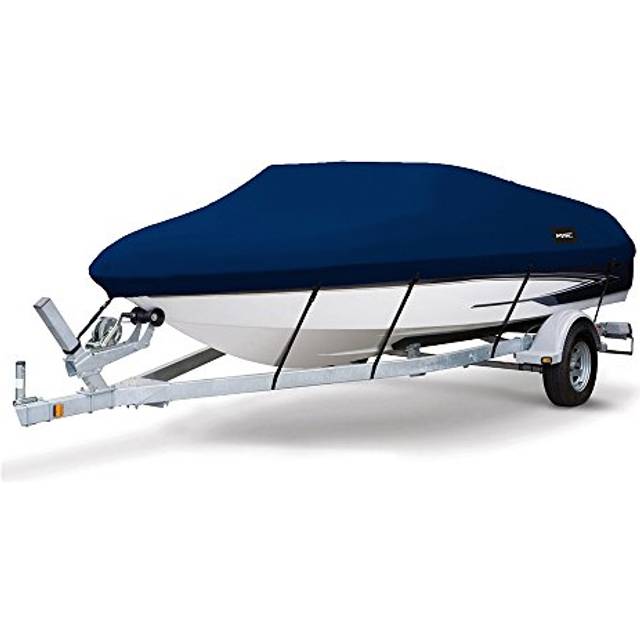 MSC Heavy Duty Oxford Ployester Made Trailerable Boat Cover Fits V-Hull Tri-Hull  Runabout Boat Cover (Model C - Length:16'-18.5' Beam Width: up to 94