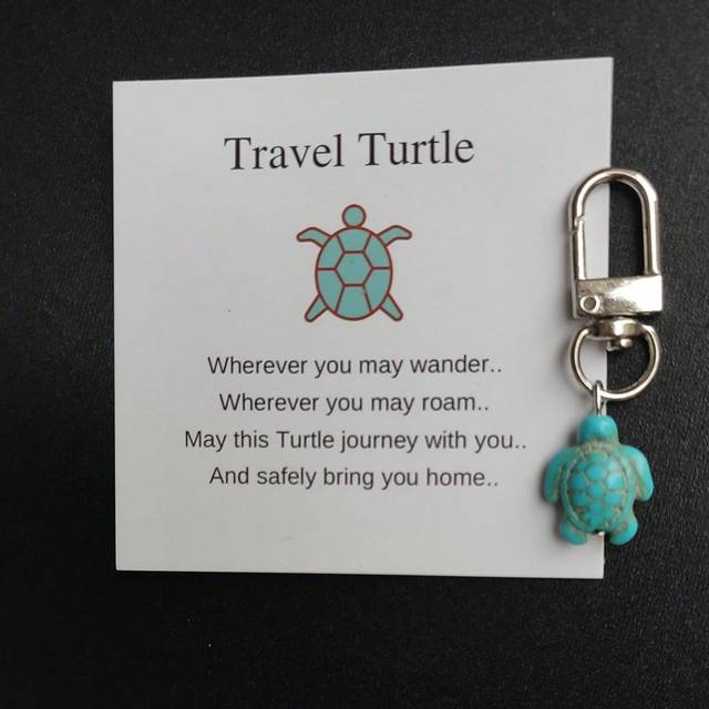 SHEIN 1/2pcs Blue Travel Turtle, Turtle Keychain, Turtle Keyring, Gift, Turtle Bag Charm, Birthday Gift Idea For A Friend, Good Luck Charm,Christmas