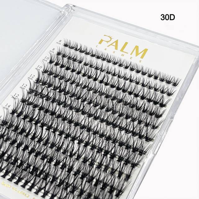 PALM LASHES Lash Clusters 30D Mix8-16mm Cluster Lashes Clear Thin Band DIY Lash Extensions Comfortable & Not Fall Apart Individual Lashes Long-Lasting Natural Loo
