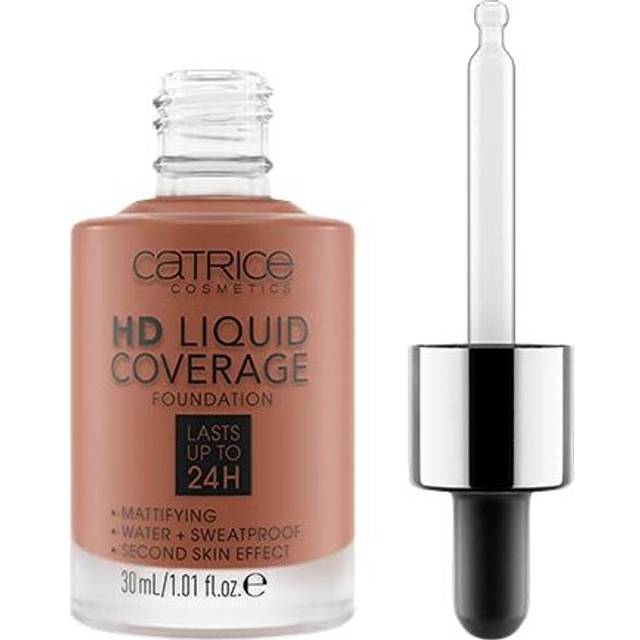 catrice HD Liquid coverage Foundation High & Natural coverage Vegan & cruelty Free (095 Deep Mahogany)
