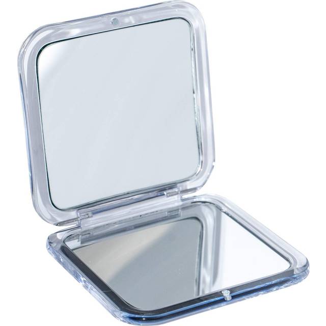 Small Compact 15X Magnifying Mirror for Travel - Handheld, Foldable & Very Lightweight - Mini Pocket-Sized Magnified Mirror for Purse - Square 8cm x