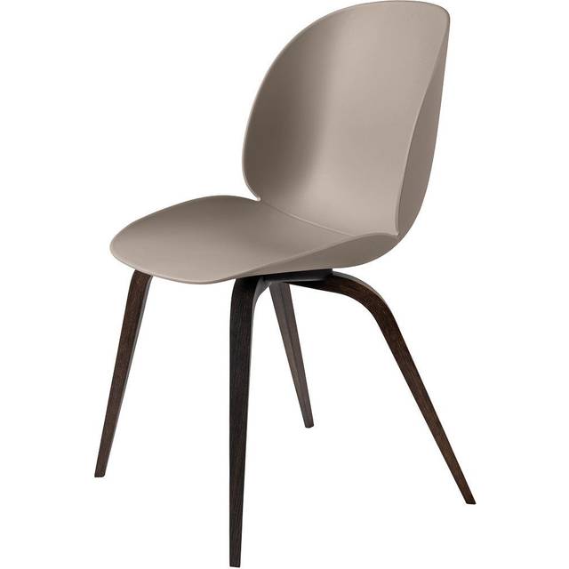 GUBI Beetle Matbordsstol Träunderrede Rökt Ek Matt/Beige - Rökt ek matt , Beige
