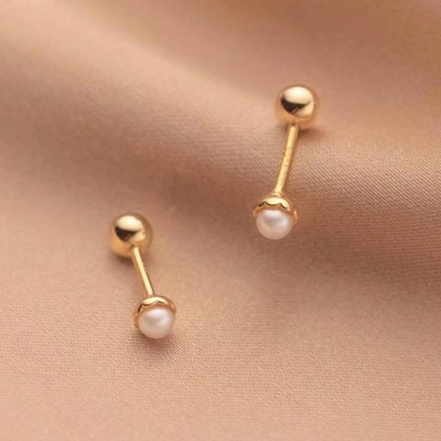 SHEIN 1pair Delicate And Elegant S925 Sterling Silver Twist Thread Bead Earrings Wedding Jewelry Bridal Jewelry Wedding Bridal Jewelry