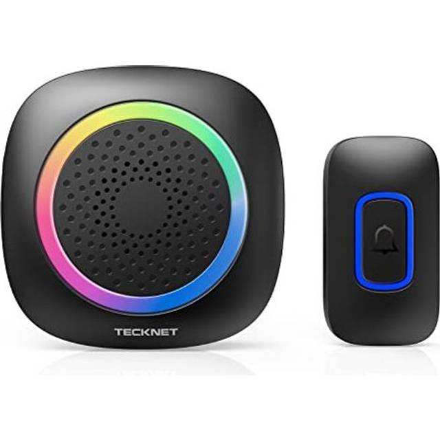 Wireless Doorbell, Battery Powered Doorbell with RGB Light, IP66 Waterproof Portable Cordless Door Chime Kit, 400M Wireless Range, 60 Chimes & 5 Level