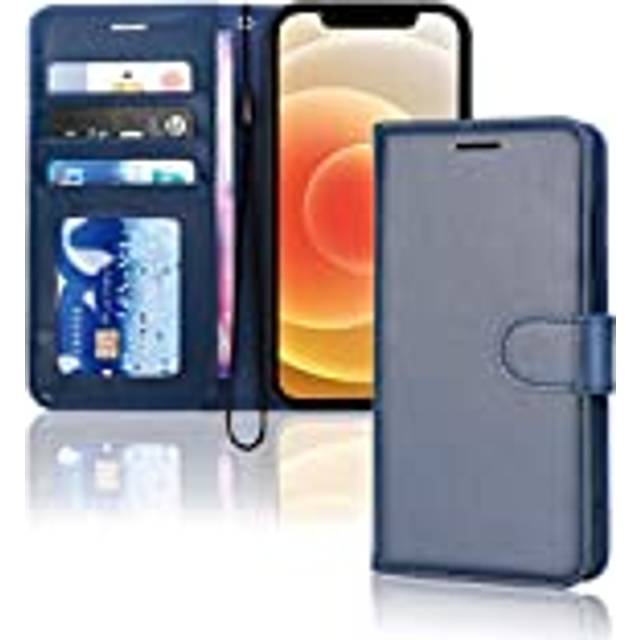 TECHGEAR iPhone 12 / iPhone 12 Pro Leather Wallet Case, Flip Protective Case Cover with Wallet Card Holder, Stand and Wrist...