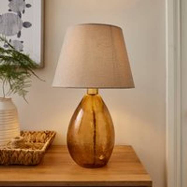 Fentress Large Recycled Glass Table Lamp - Brown