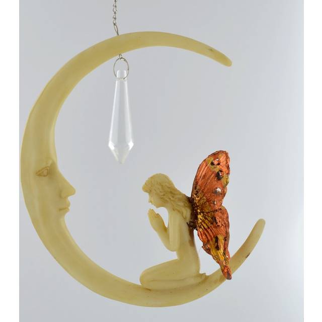 Aspelare Forest Fairy Dream Catcher Hanging Statue - White (15cm H X 13cm W X 3.5cm D)