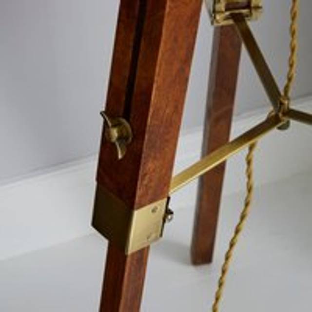 Trio Tripod Floor Lamp - Dark Wood