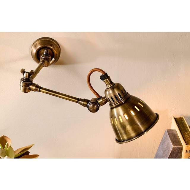 nkuku Tubu Brass Extendable Wall Light | Lights | Gold | 14 x 11 cm (Diameter)