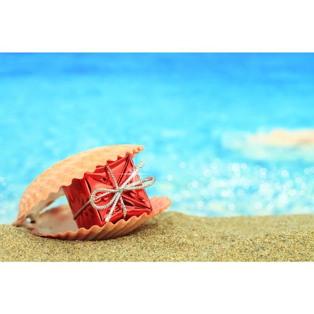 Gift Box in Sea Shell by Viperagp - Wrapped Canvas Photograph (20cm H x 30cm W)