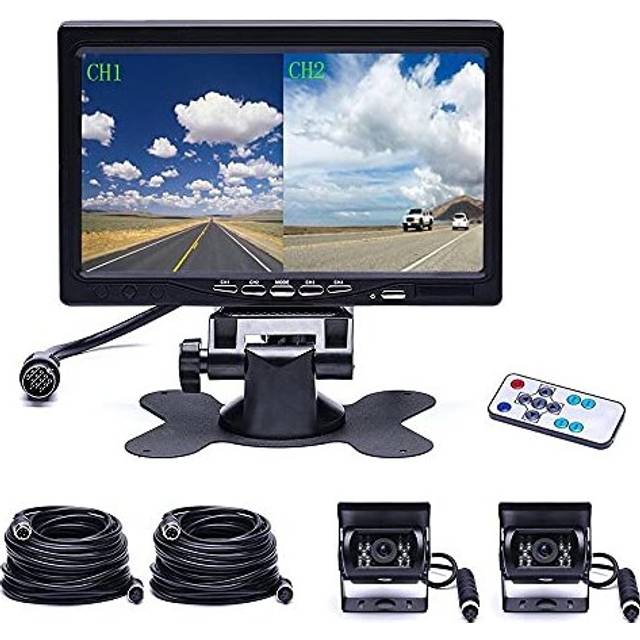 Backup Camera 4 Split Screen Monitor Camecho Vehicle Front View Rear View Camera 18 IR Night Vision Waterproof Aviation 4 Pins Connector For Truc