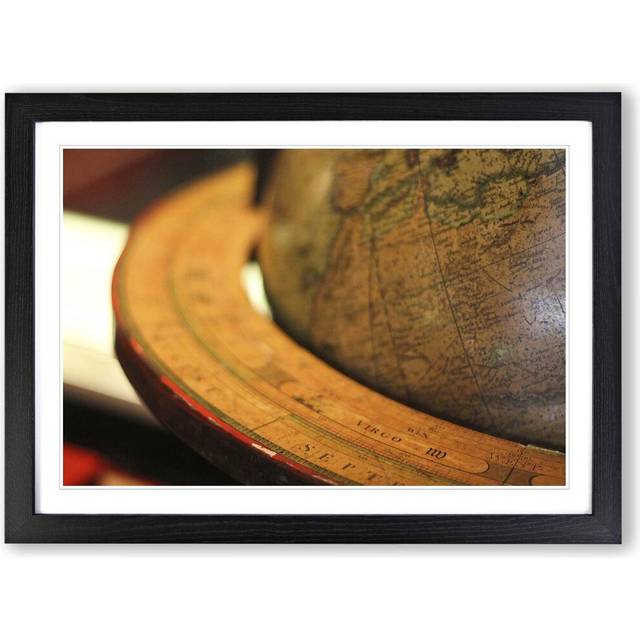 'Globe World Map (2)' Framed Photographic Print - Black (45cm H X 62cm W)