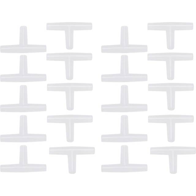 Plastic Tee Shape Aquarium 3-Way Air Valve Connectors 20 Pcs White