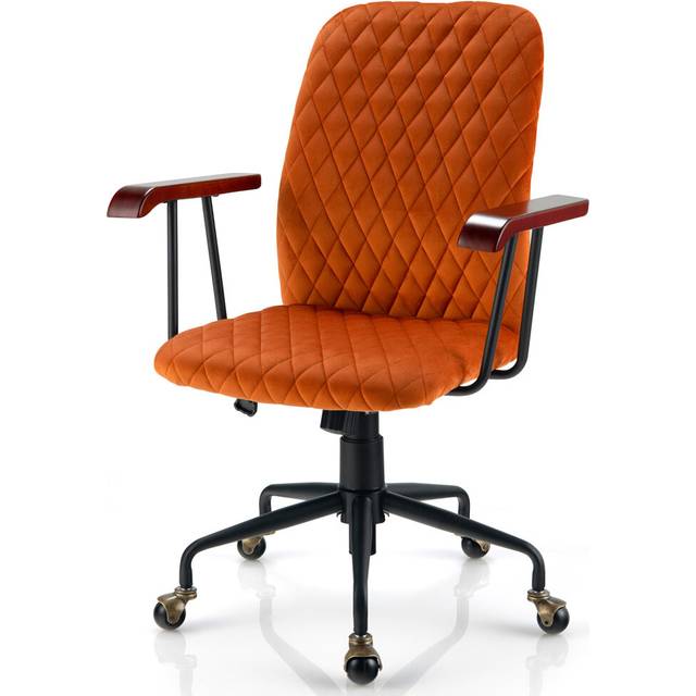 Velvet Leisure Chair Swivel Adjustable Computer Chair for Home Office