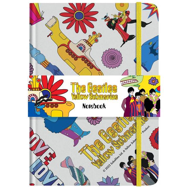 Recycled Paper A5 Lined Notebook - The Beatles Yellow Submarine White