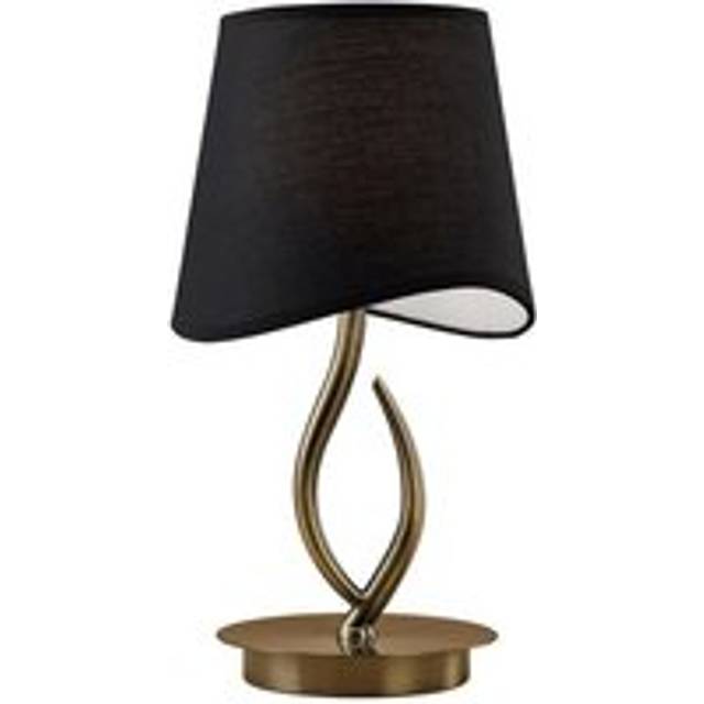 Inspired Lighting - Inspired Mantra Fusion Ninette Table Lamp 1 Light E14 Small, Antique Brass With Black Shade