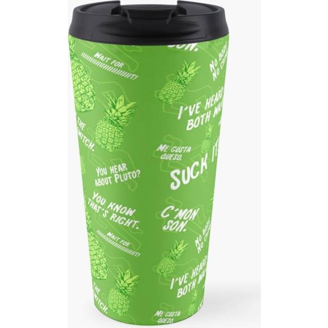 Insulated Travel Coffee Mug Psych Pineapple Hawaiian Print Stainless Steel Cup Tumbler 17oz