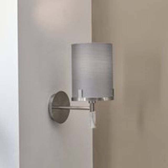 Pacific Midland Brushed Nickel And Grey Marble Effect Wall Light, Grey