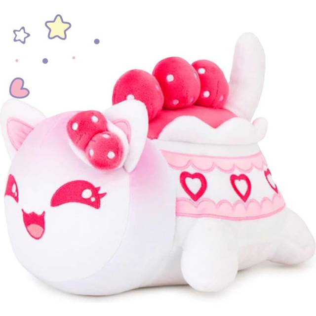 Cat Stuffed Animal Plush,Soft Meemeows Cat Plush Doll Birthday, Party Gift for Kids Girlfriend and Sisters (Strawberry Cake)