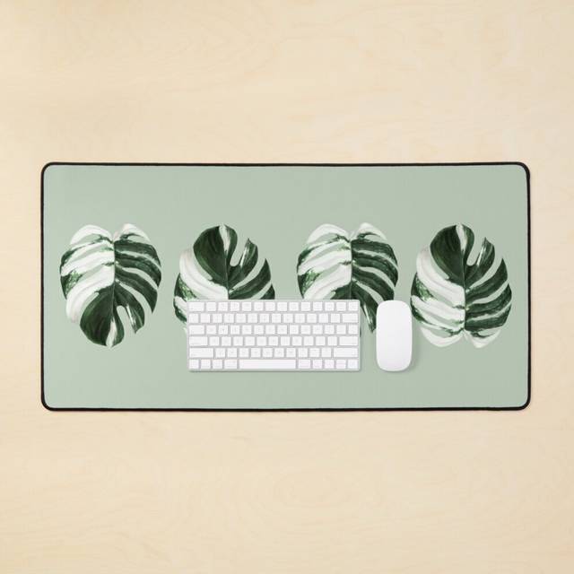 Desk Mat Monstera Deliciosa Albo Variegata Large Gaming Mouse Pad 35x16 inch